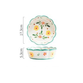 Hand-painted Petal Bowl Simple Household Salad Bowl (Option: 7in48 flower rhyme)