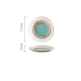 Irregular Ceramic Plates With Special-shaped Creative Discs (Option: Green Ink-7inches)