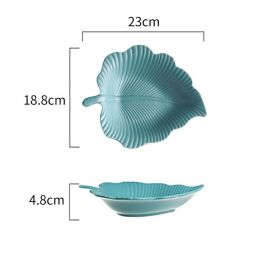 Ceramic Snack Plate For Creative Home Use (Option: Dark green-Eucalyptus Small)