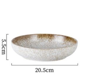 Japanese Ceramic Deep Plate Cutlery (Option: Golden autumn-20.5x5.5cm)