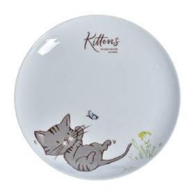 Simple Cat Ceramic Western Dish Bone China Breakfast Plate Household Tableware (Option: Grey plate)