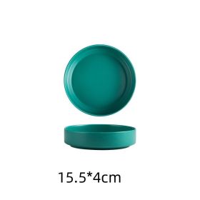 Creative Salad Ceramic Plate For Household Tableware (Option: Dark green-6inch)