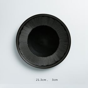 Simple Ins Dim Sum Dish Flat Pasta Plate (Option: Black-Black 8.3inch flat plate)
