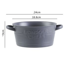 Scandinavian Ins Style Ceramic Tableware (Option: Grey doubleeared pot)