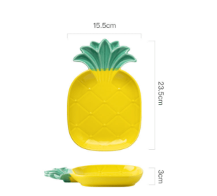 Cactus Bowls And Plates Japanese Style Cartoon Ceramic Tableware (Option: 9.25inch pineapple bowl)