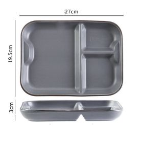 Scandinavian Ins Style Ceramic Tableware (Option: Grey compartment plate)