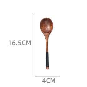 Japanese Style Wooden Long Handle Soup Instant Noodle Spoon (Option: 14 Style)