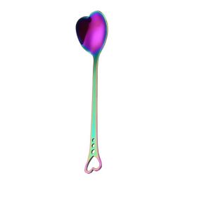 Hollow Heart Shaped Coffee Stirring Spoon Gift (Option: Color-A)
