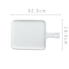 Household Fruit Plate Ceramic Tableware With Handle (Option: White-12.6inches)