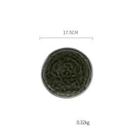 Round Ceramics For Household Creative Western Food Plate (Option: Chlorella green-17.5cm)