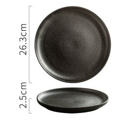 Creative Frosted Black Simple Fashion Ceramic Plate (Option: 10inch high pan)