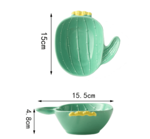 Cactus Bowls And Plates Japanese Style Cartoon Ceramic Tableware (Option: Prickly pear bowl)