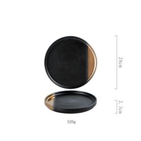Creative Black Gold Ceramic Plate Household Dishes (Option: Black gold 8inches-1PC)