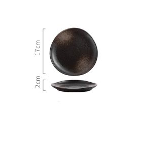Irregular Ceramic Plates With Special-shaped Creative Discs (Option: Black Rhyme-7inches)