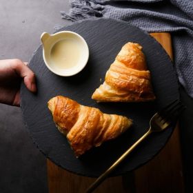 Irregular Restaurant Slate Steak Stone Western Food Plate (Option: Black-30x0.6cm round)