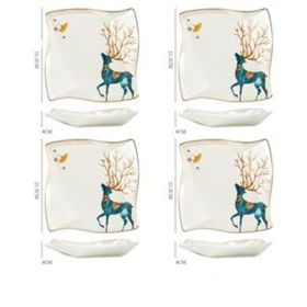 Dinner Plates Ceramic Steak Plate Web Porcelain (Option: 8.5in Folding plate-4PCS)