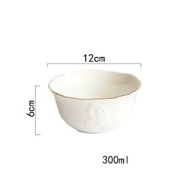 Butterfly Phnom Penh Western-Style Relief Ceramic Plate (Option: White-D)