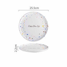 Household Simple Ceramic Terrazzo Plate Tableware (Option: C)