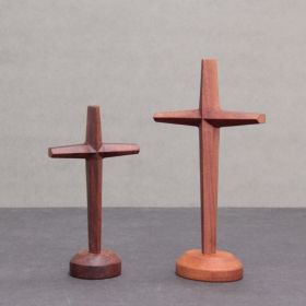 Pineapple Grid Wood Cross Small Ornaments Craft Gifts (Option: White-Medium)