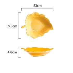 Ceramic Snack Plate For Creative Home Use (Option: Orange-Eucalyptus Small)