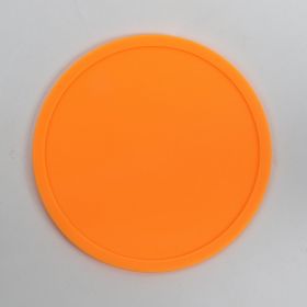 Simple Style Candy Color Silicone 10CM Round Coaster (Color: Orange)