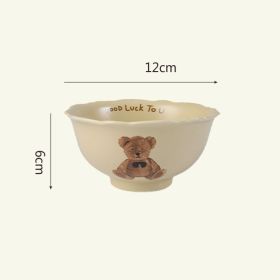 Ins Bear Ceramic Tableware Set (Option: Yellow-4.7inches)