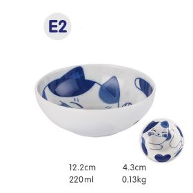 Japanese Style Cat Ceramic Japanese Bowl (Option: E2)