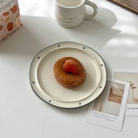 Japanese Simple Tableware Ins Style Ceramic Cake Plate (Option: 8.5inch Shallow)