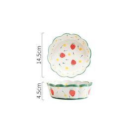 Hand-painted Petal Bowl Simple Household Salad Bowl (Option: 6in80pcs strawberry)