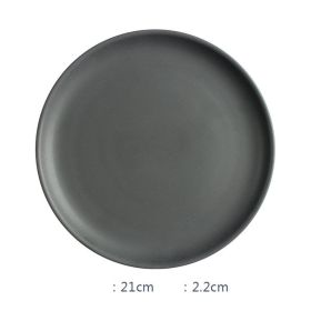Nordic Ceramic Rice Bowl Steak Plate Deep  Household Tableware Dish Set (Option: Flat plate)