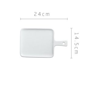 Household Fruit Plate Ceramic Tableware With Handle (Option: White-9.55inch)