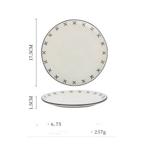 Simple Japanese Plate Matte Round Pasta (Option: White 7inch X shape)
