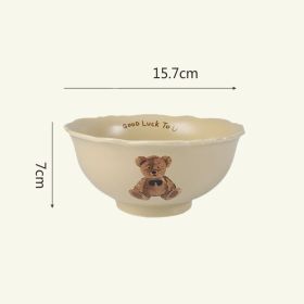 Ins Bear Ceramic Tableware Set (Option: Yellow-6inches)