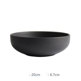 Nordic Ceramic Rice Bowl Steak Plate Deep  Household Tableware Dish Set (Option: Soup bowl)