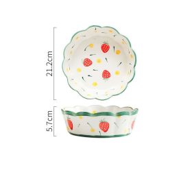Hand-painted Petal Bowl Simple Household Salad Bowl (Option: 8in36pcs strawberry)