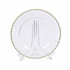 Creative Household Gold Bead Glass Plate (Option: Gold-M)