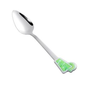 Baby Scraping Mud Spoon Stainless Steel With Serrated (Option: Lemon-Cup)
