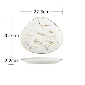Nordic Light Luxury Style Phnom Penh Marble Household Bowl (Option: White-9inch)