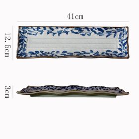 Creative Cooking Wave Rectangular Grilled Fish Plate (Option: A10883 style)