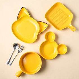 Cute Children's Dividing Tableware Supporting Household Baking Tray And Baking Bowl (Option: 6PC Set1)