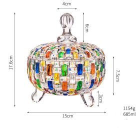 Stained Glass Vase Fruit Plate Jar Goblet Home Decor Utensils (Option: Candy jar)