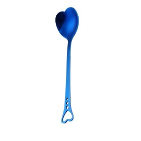 Hollow Heart Shaped Coffee Stirring Spoon Gift (Option: Blue-A)