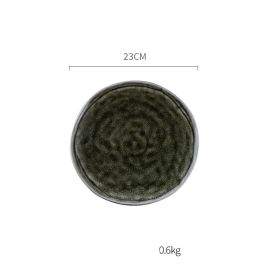 Round Ceramics For Household Creative Western Food Plate (Option: Chlorella green-23cm)