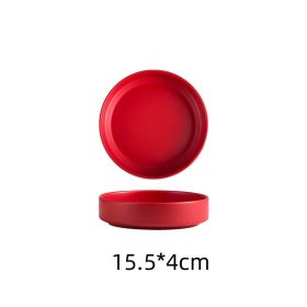 Creative Salad Ceramic Plate For Household Tableware (Option: Red-6inch)
