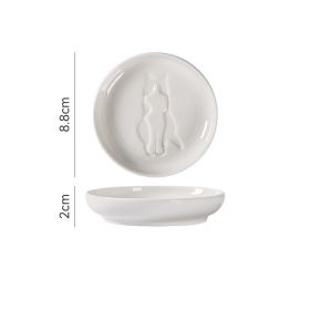 Japanese Round Creative Ceramic Soy Sauce Dish (Option: Cat flavor dish C)