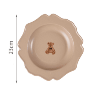 Ins Bear Ceramic Tableware Set (Option: Brown-9inches)