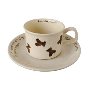 Cartoon Bear English Alphabet Coffee Cup Saucer Set Cup Ceramic Cutlery (Option: Bear cookie set cup)