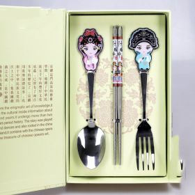 Peking Opera Mask Tableware Chopsticks Bowl China (Option: 2 Style)