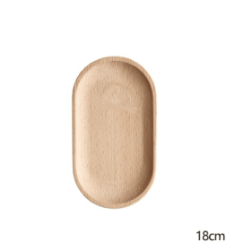 Japanese Tableware Beech Oval Tray Mini Solid Wood Small Plate (Option: 18cm dish)